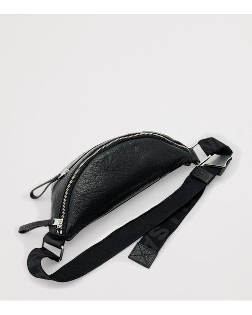 AllSaints Black Lambskin Itoko Belt Bag for men