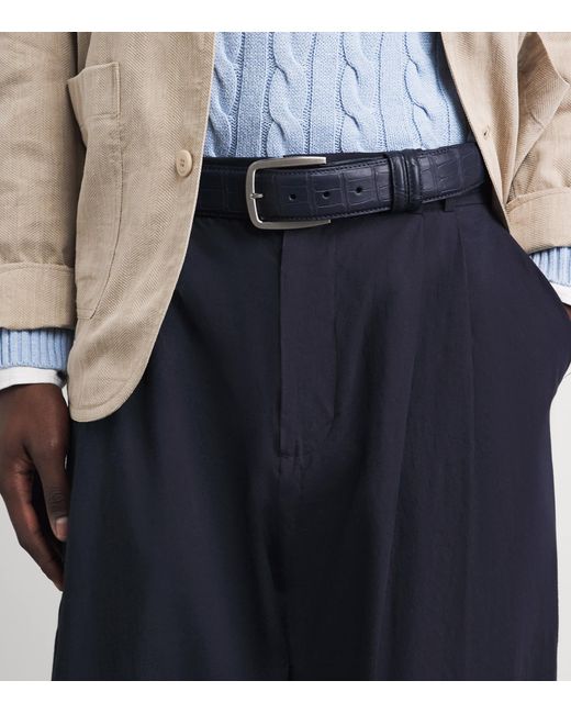 Elliot Rhodes Blue Alligator Leather Belt for men