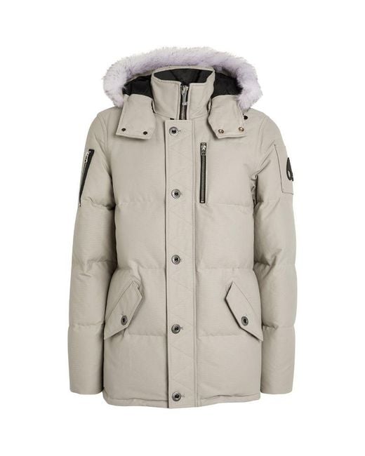 Moose Knuckles Gray Shearling-Trim 3Q Jacket for men