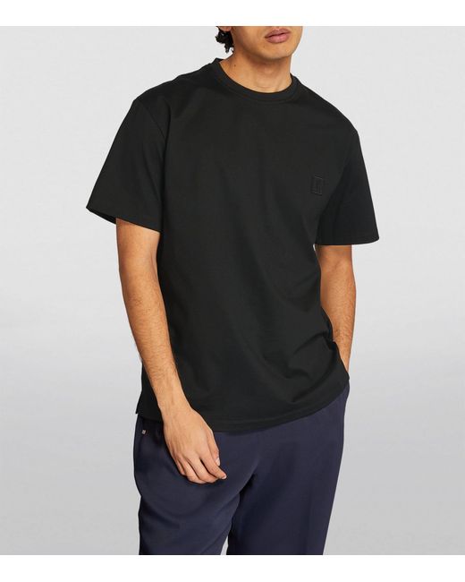 Wooyoungmi Black Embossed Gradient Logo T-shirt for men