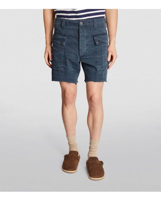 Polo Ralph Lauren Blue Herringbone Cargo Shorts for men