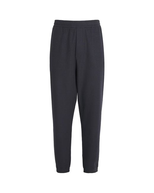 Emporio Armani Blue Chevron Drawstring Trousers for men