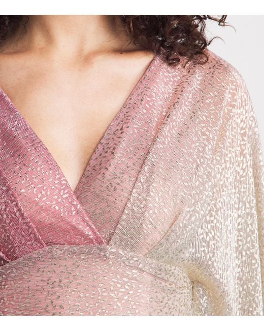 Talbot Runhof Pink Ombré Voile Cape Gown