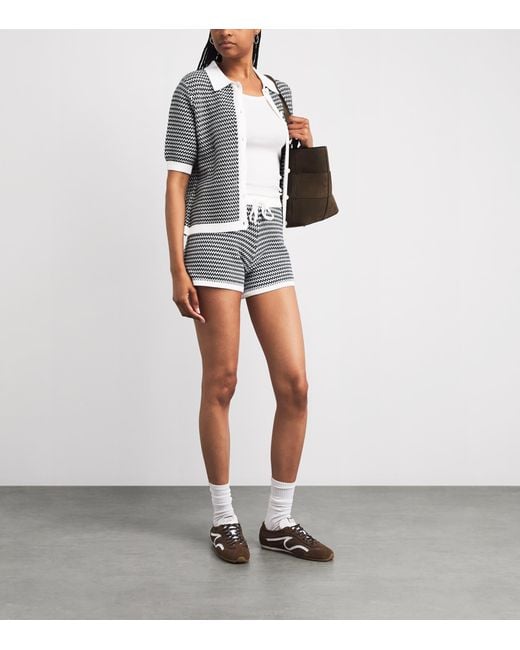 Varley Gray Cotton Knitted Villiers Shorts