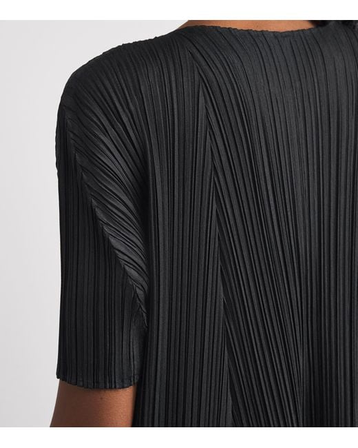 Pleats Please Issey Miyake Black Mellow Pleats Midi Dress