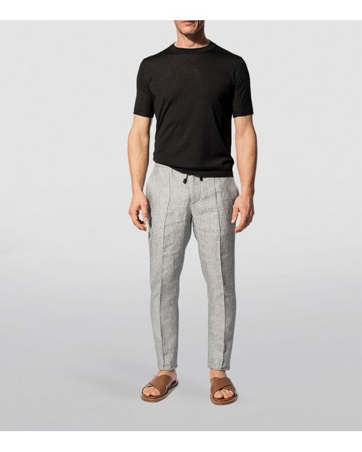 Isaia Black Wool-Blend T-Shirt for men