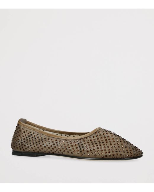 Dear Frances Brown Embellished Balla Ballet Flats