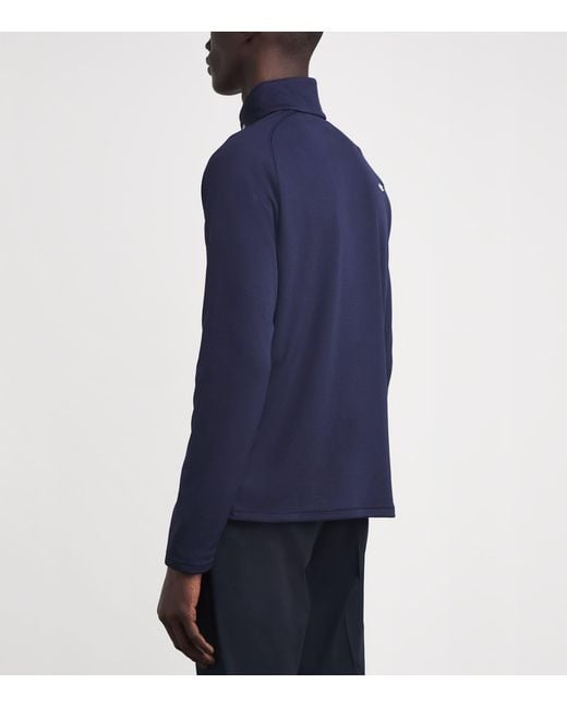 Kjus Blue Pima Cotton Hollow Half-Zip Top for men