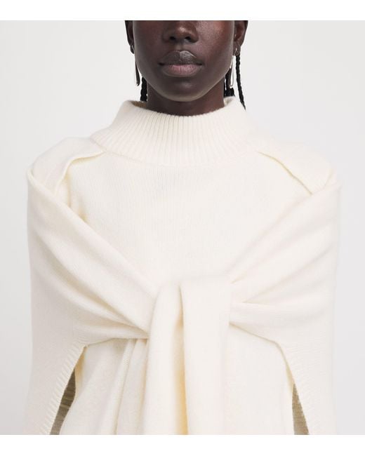 Source Unknown White Wool Cape Noa Sweater