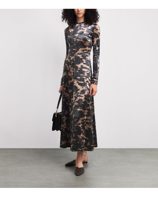 Nanushka Black Stretch-Velvet Jynx Midi Dress