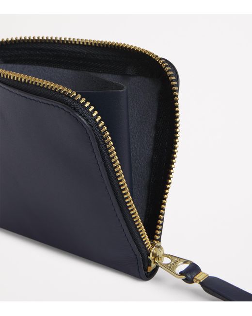 Comme des Garçons Blue Leather Zipped Pouch for men