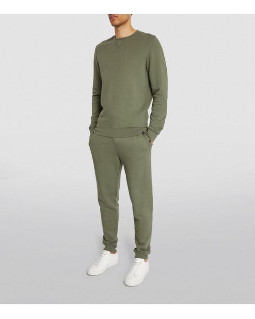 Derek Rose Green Cotton-Blend Quinn Sweatpants for men