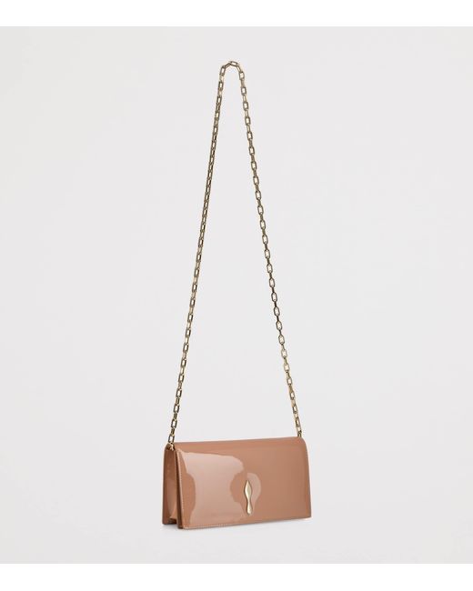 Christian Louboutin Brown Bettina Patent Leather Clutch Bag