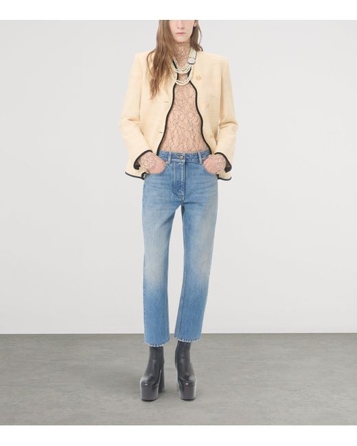 Valentino Blue Cropped Straight Jeans