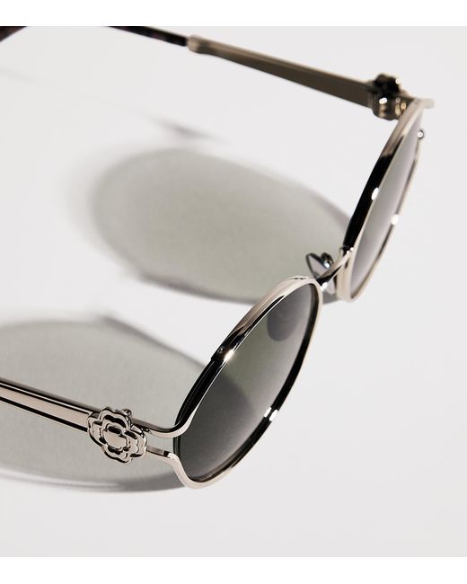 Maje Green Metal Round Sunglasses