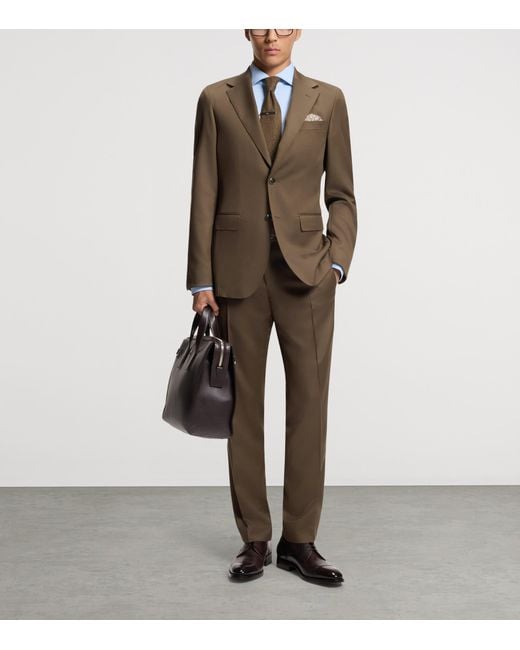 Boss Brown Wool-Mohair Straight Fit Blazer for men