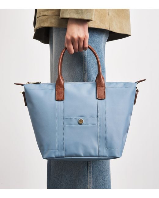 Harrods Blue Grab Nylon Tote Bag
