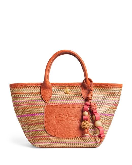 Longchamp Brown Raffia Le Panier Pliage Cross-Body Bag