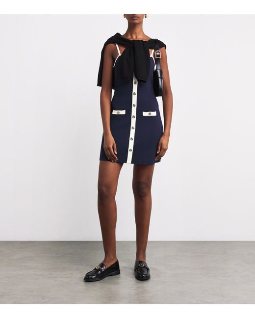 Maje Blue Knitted Mini Dress