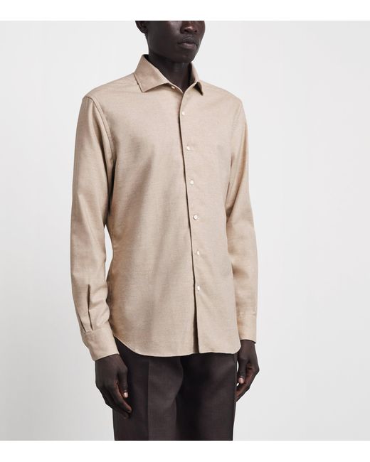Corneliani Natural Cotton-Cashmere Shirt for men