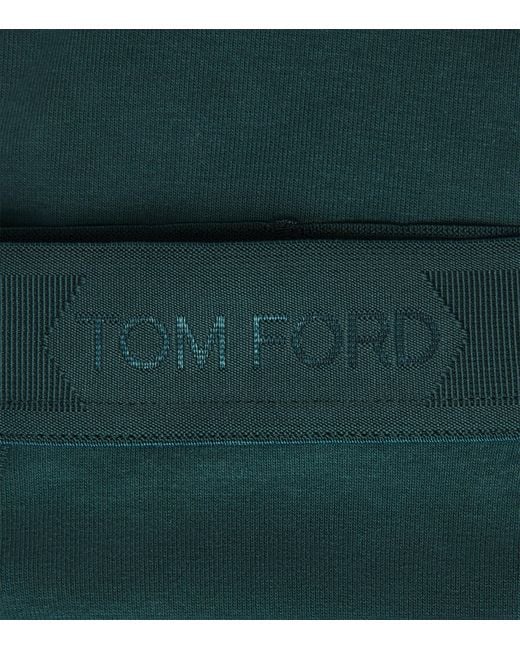 Tom Ford Green Stretch-Cotton Logo Briefs for men