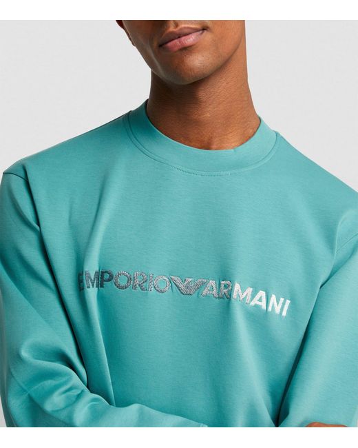 Emporio Armani Green Logo Sweatshirt for men