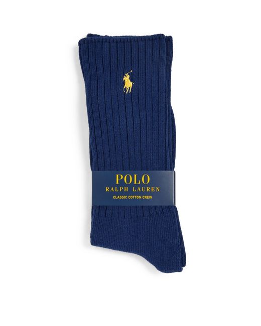 Polo Ralph Lauren Blue Cotton-Blend Classic Crew Socks for men