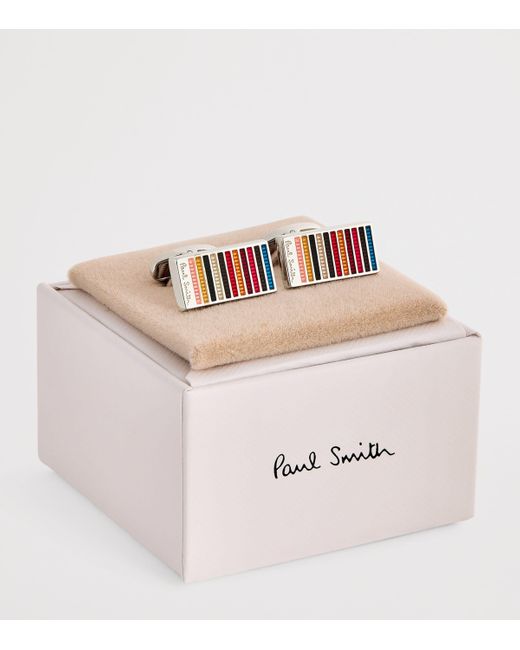 Paul Smith Red Signature Stripe Cufflinks for men