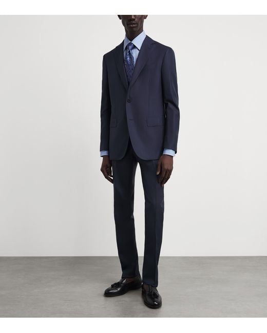 Brioni Blue Sea Island Cotton Stripe Shirt for men