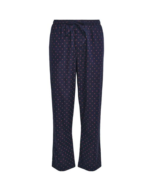 Derek Rose Blue Cotton Nelson Lounge Trousers for men