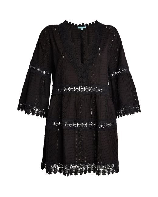 Melissa Odabash Black Embroidered Victoria Mini Dress