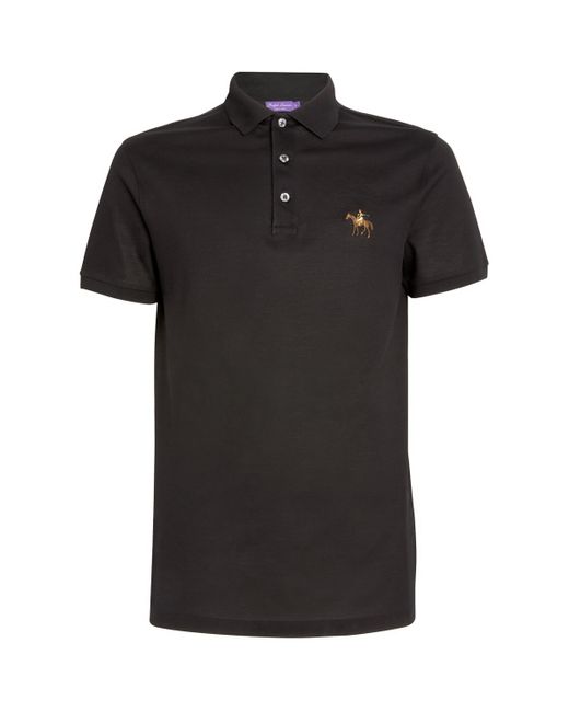 Ralph Lauren Black Ralph Lauren Label Cotton Logo Polo Shirt for men