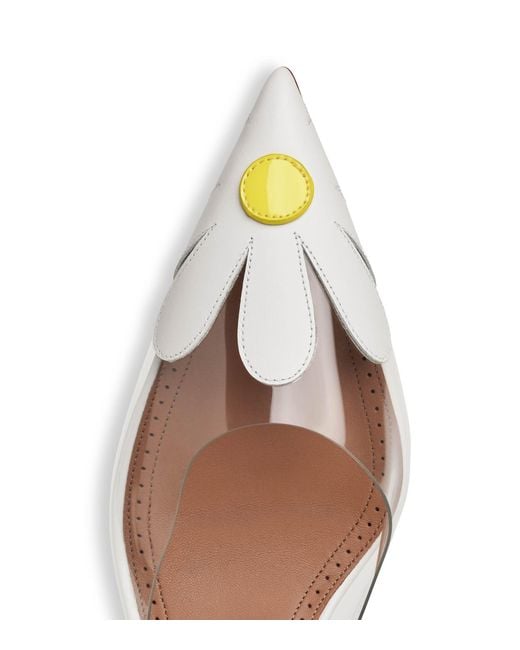 Alaïa Natural Pvc-Leather Bloom Mules 55