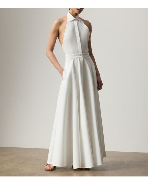 Ralph Lauren White Cotton Piqué Eldred Maxi Dress