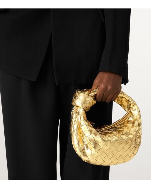 Bottega Veneta Mini Metallic Leather Jodie Top-Handle Bag