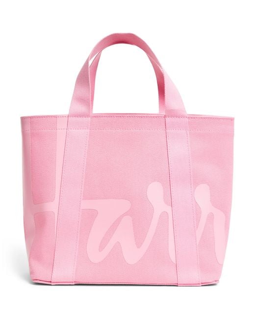 Harrods Pink Small Cotton Logo Tote Bag