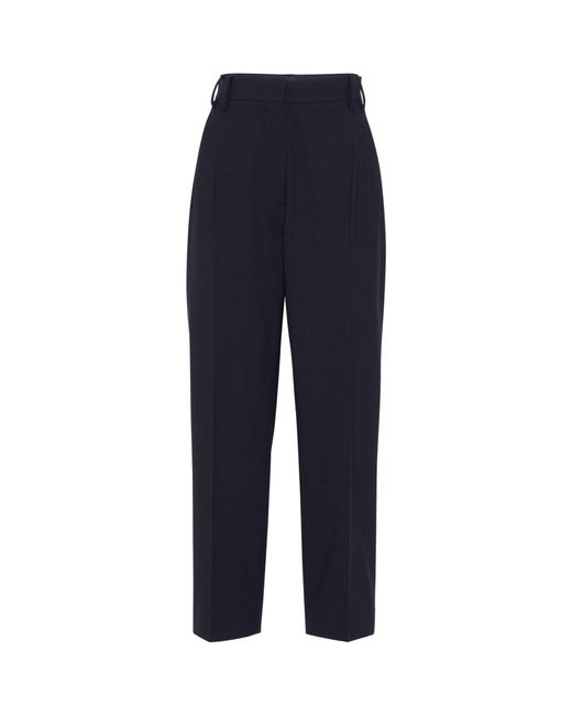 Brunello Cucinelli Blue Tropical Wool Trousers