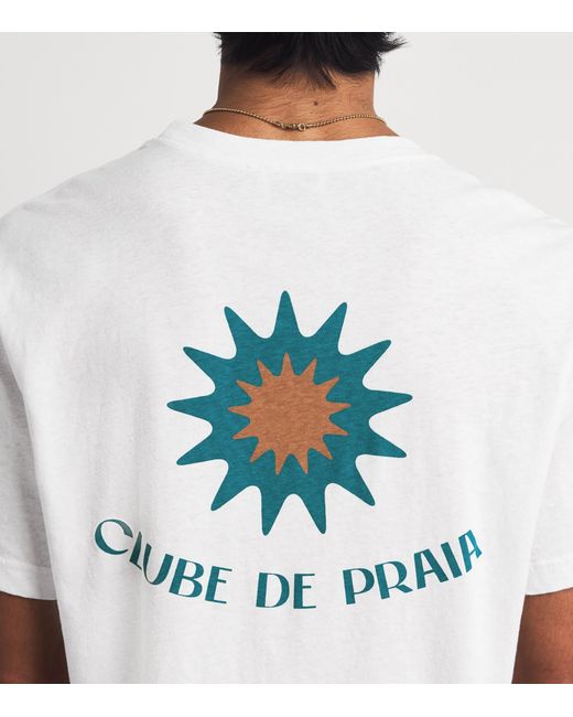 Frescobol Carioca White Cotton-Linen Dinis T-Shirt