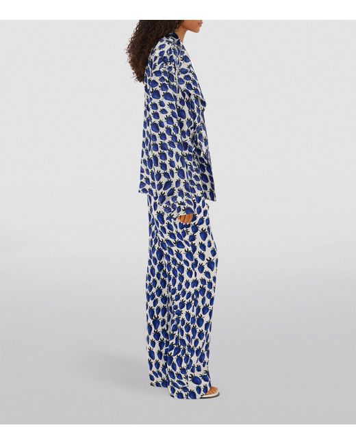 Burberry Blue Strawberry Print Trousers