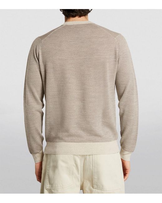 John Smedley Gray Honeycomb Merino Sweater for men