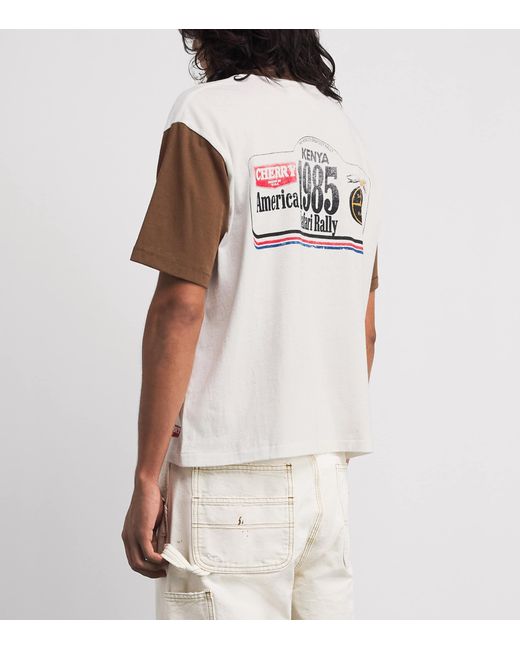 CHERRY LA White Cotton Safari Ringer T-Shirt for men