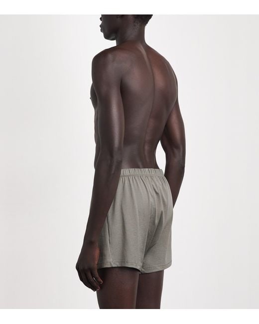 Hanro Gray Cotton Boxer Shorts for men