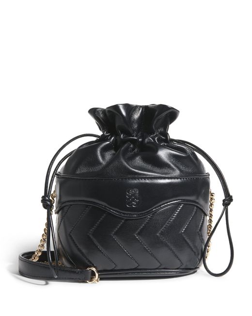 Sandro Black Leather Le Bonbon Bucket Bag