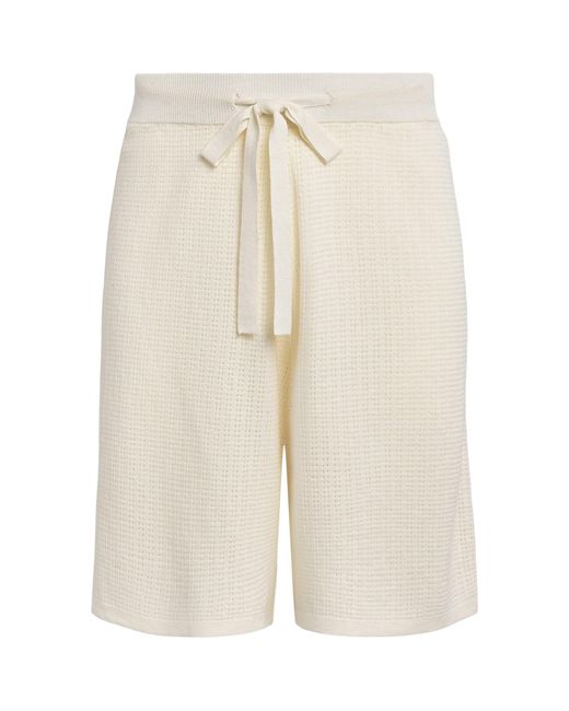 Commas Natural Cotton-Hemp Crochet Shorts for men