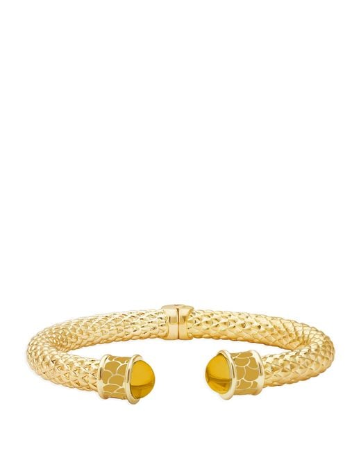 Halcyon Days Metallic Plated Citrine Minoan Bracelet