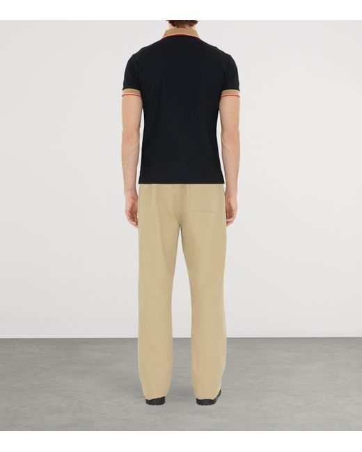 Burberry Black Cotton Polo Shirt for men