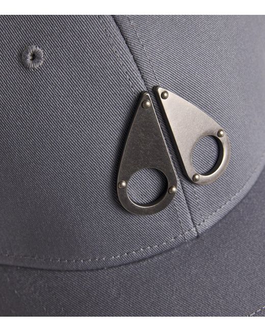 Moose Knuckles Gray Cotton Logo Baseball Cap for men