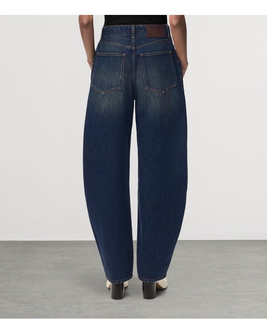 Loewe Blue Mid-Rise Barrel-Leg Jeans