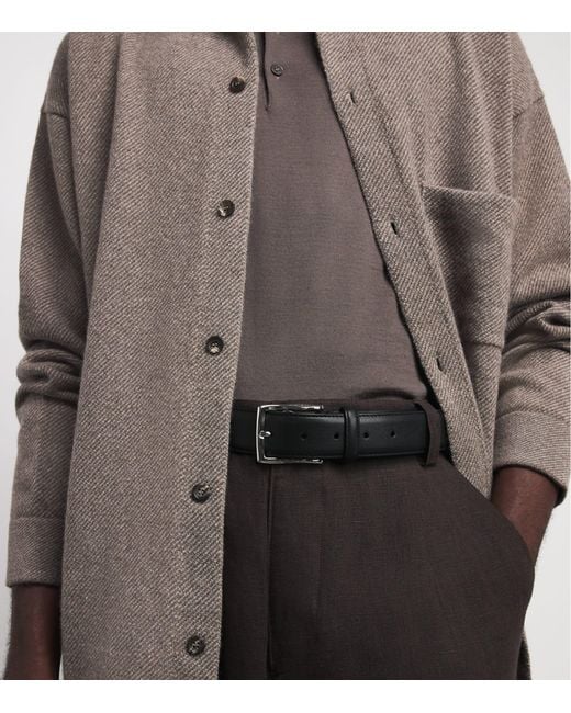 Corneliani Black Leather Belt for men