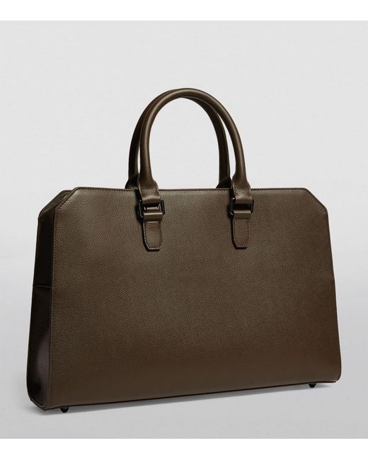 Emporio Armani Brown Leather Briefcase for men